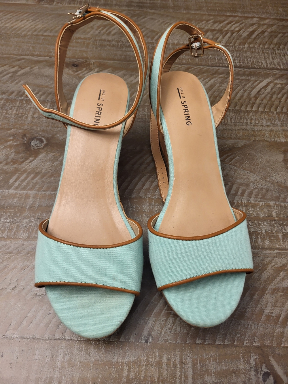 Call It Spring Womens Mint Green Ankle-Strap Sandals